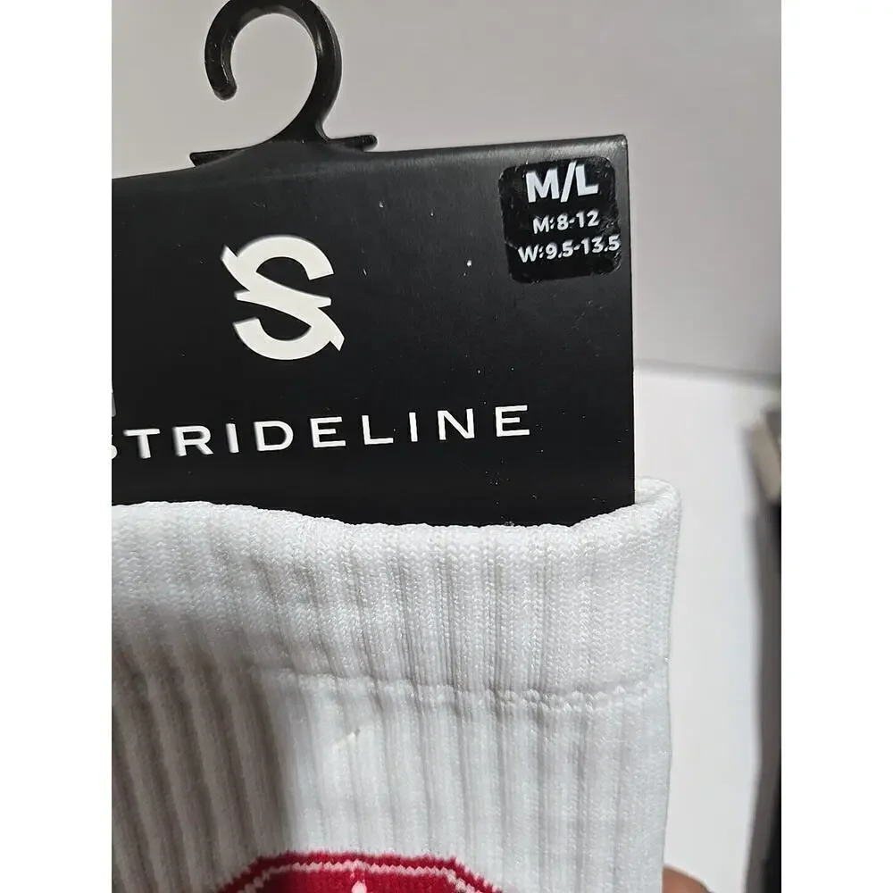 New Strideline Stanford Cardinal Crew Socks Men's 2-Pack Knit M/L (8-12) NCAA